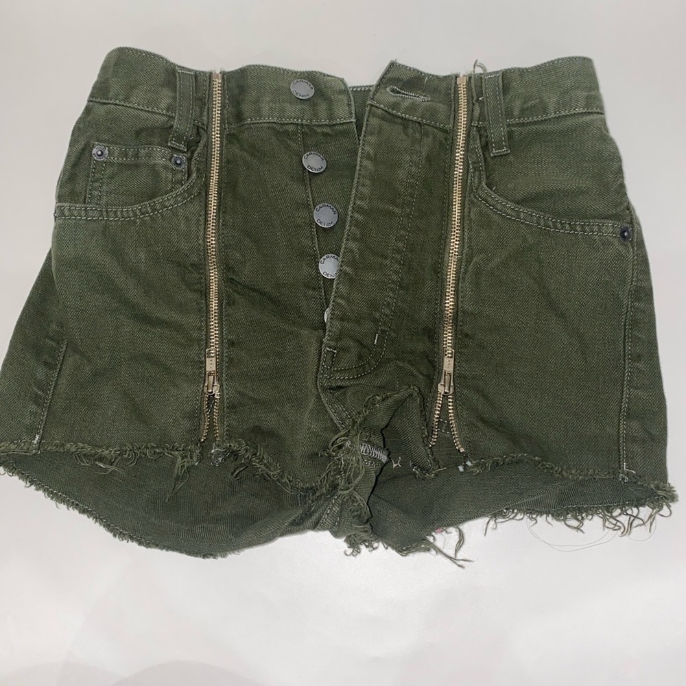 Green Denim Shorts